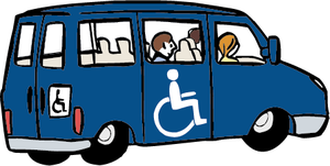 Bus mit einem abgebildeten Rollstuhl