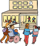 Schule mit Schülern